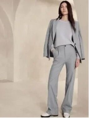Banana Republic Pinstripe Wide-Leg Trouser Pants